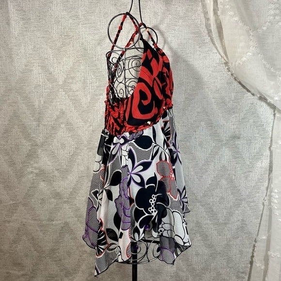 y2K Bisou Bisou Handkerchief floral v neck flowy blouse size L - Picture 4 of 7